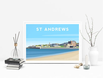 St Andrews, Scotland Landscape Travel Print Typelab