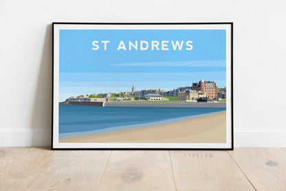 St Andrews, Scotland Landscape Travel Print Typelab