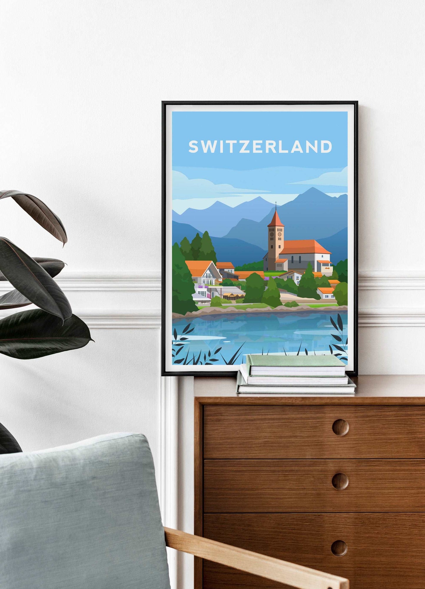 Switzerland, Swiss Alps Travel Print Typelab