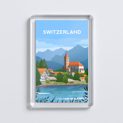 Switzerland Fridge Magnet | Swiss Alps Travel Gift