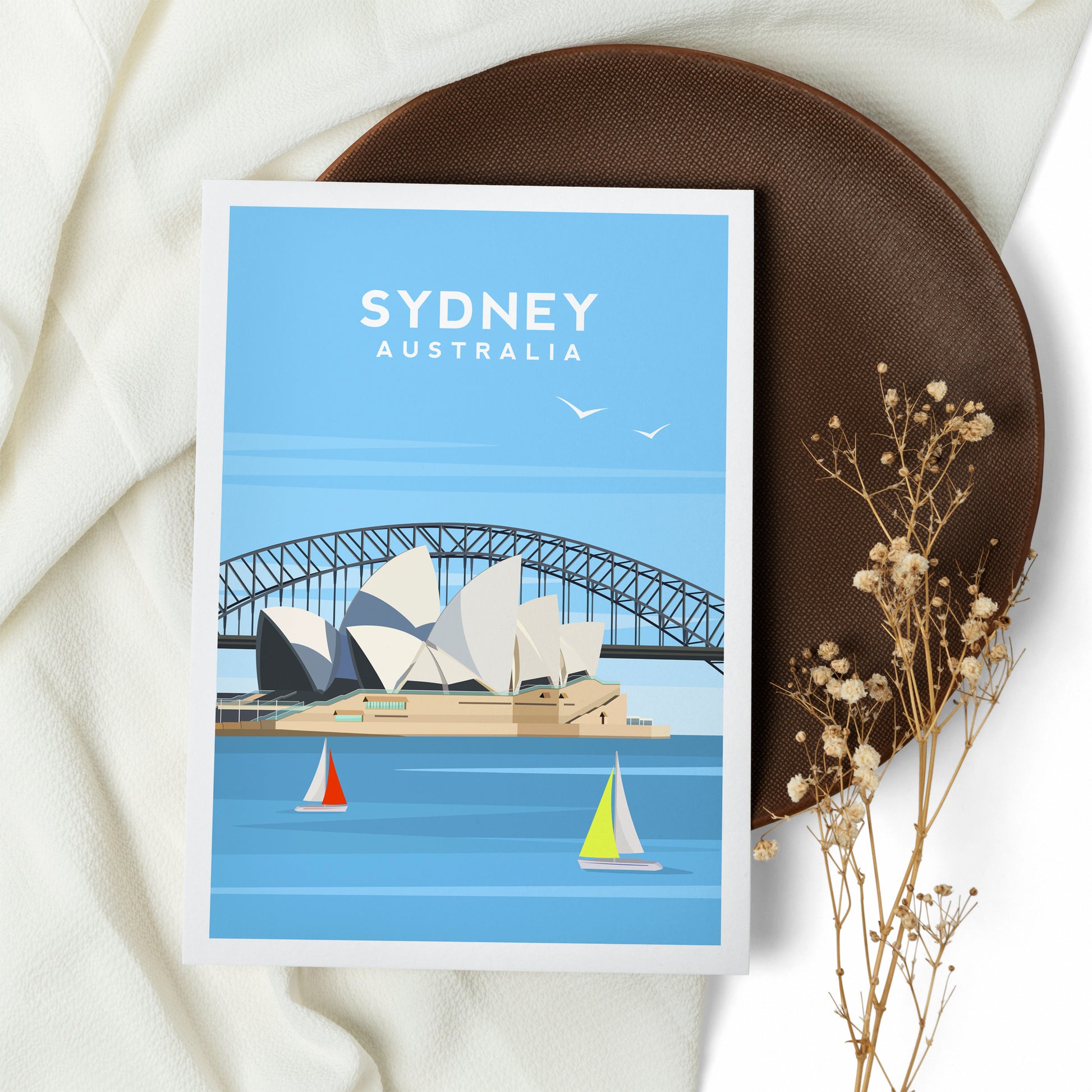 Sydney Australia Print, Opera House Travel Wall Art Typelab