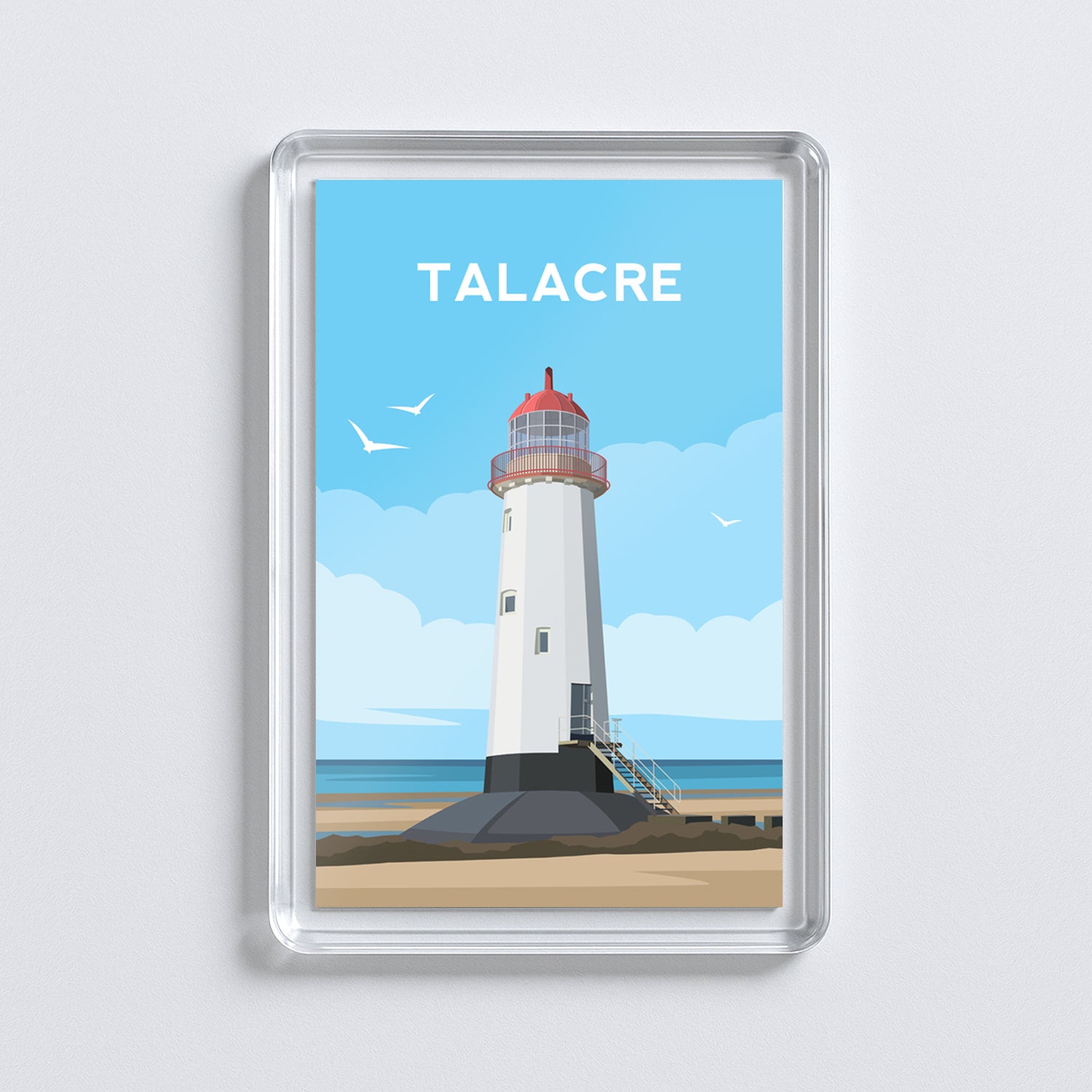 Talacre Wales Acrylic Fridge Magnet | Lighthouse Holywell Travel Magnet