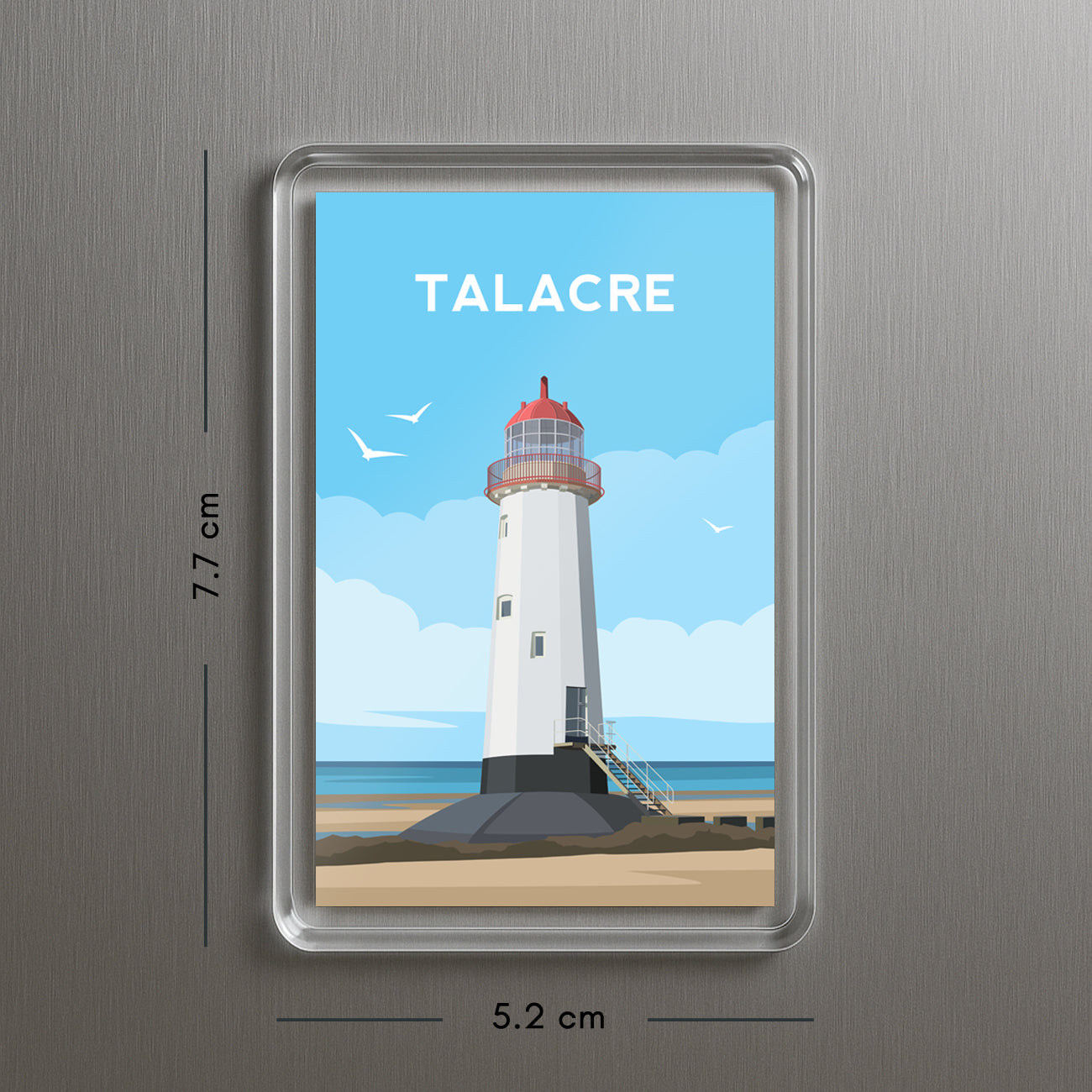 Talacre Wales Acrylic Fridge Magnet | Lighthouse Holywell Travel Magnet