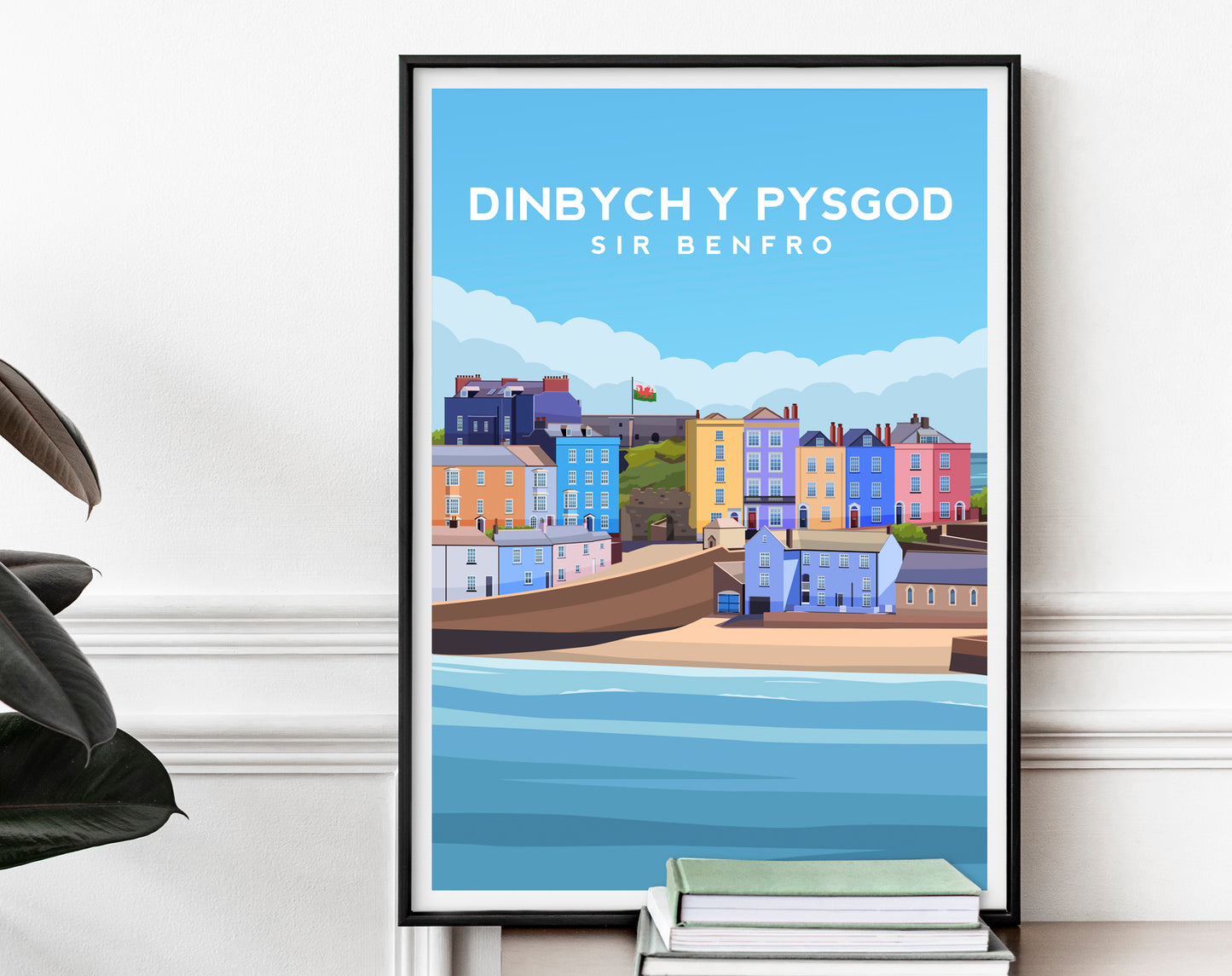 Tenby Print - Pembrokeshire Wales Wall Art by Typelab