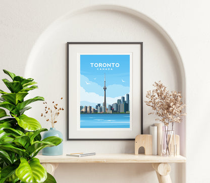 Toronto Art Print - Lake Ontario Canada Travel Wall Art by Typelab