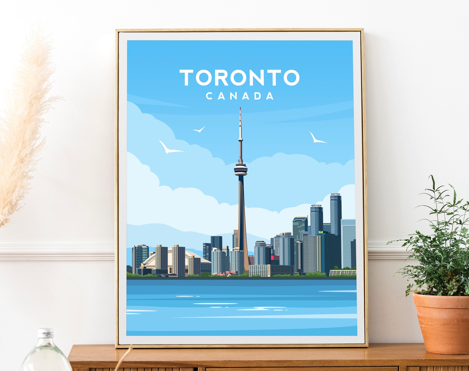 Toronto Art Print - Lake Ontario Canada Travel Wall Art by Typelab