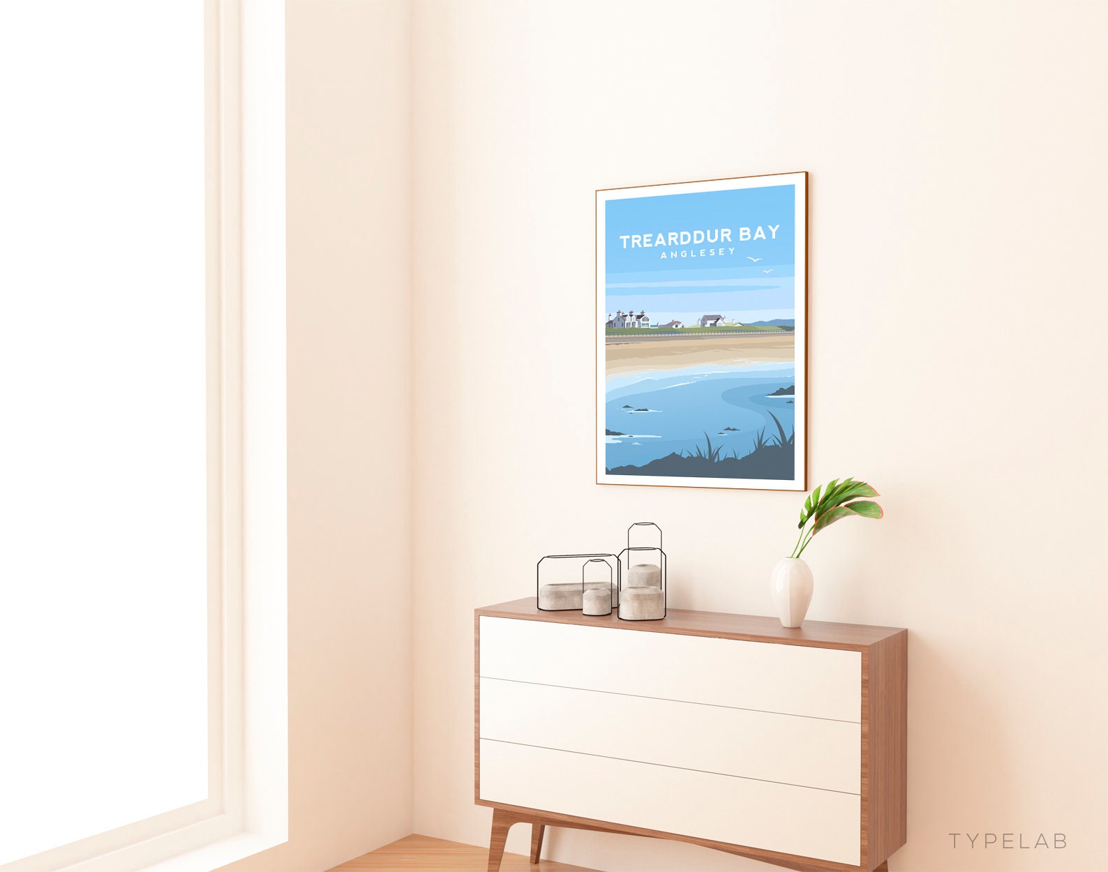 Trearddur Bay, Anglesey Wales Travel Print Typelab