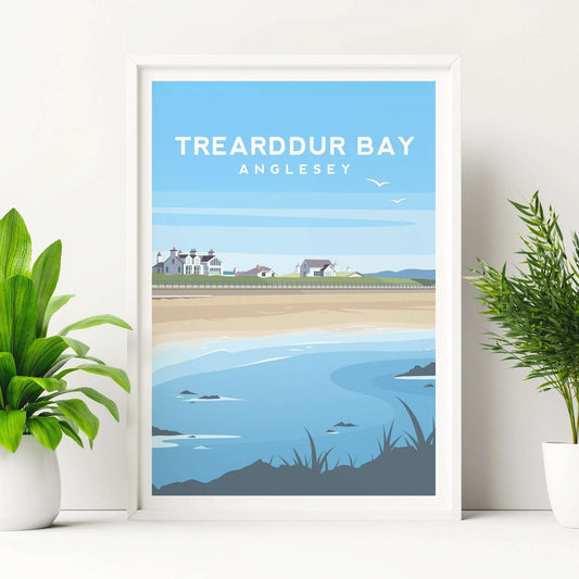 Trearddur Bay, Anglesey Wales Travel Print Typelab