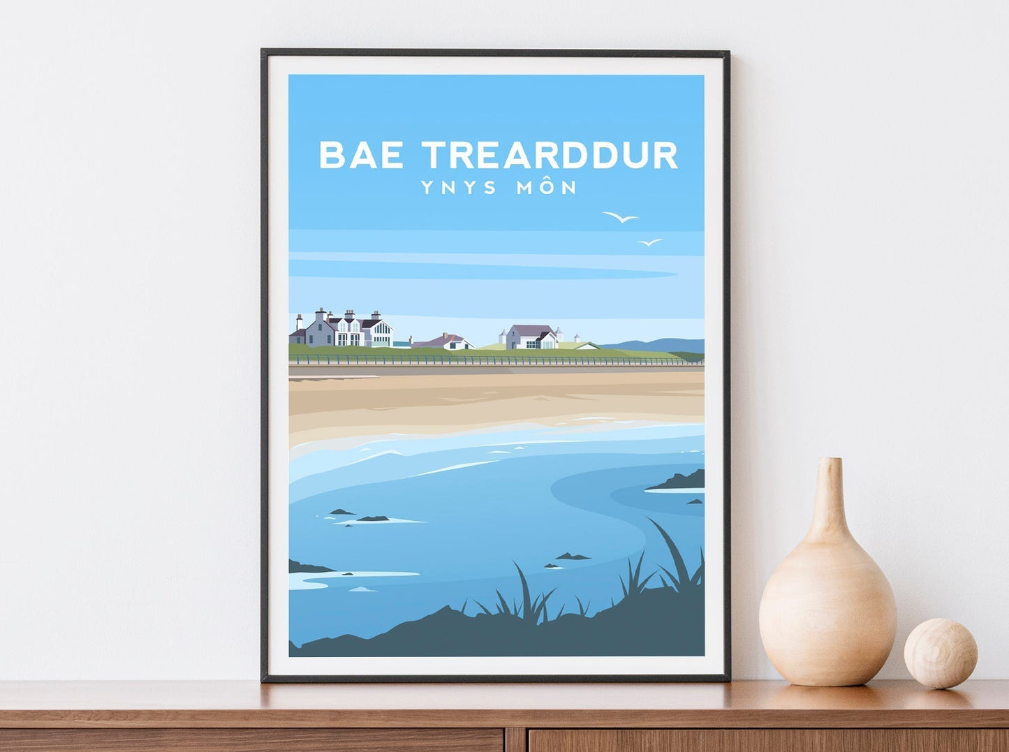 Trearddur Bay, Anglesey Wales Travel Print Typelab