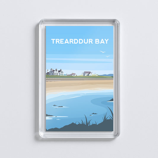 Trearddur Bay Wales Acrylic Fridge Magnets | Welsh Travel Art