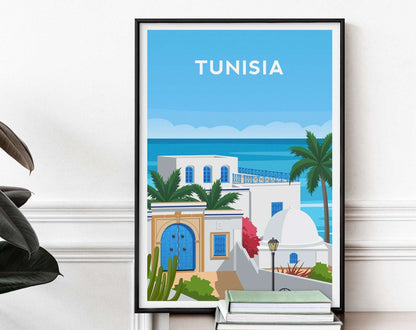 Tunisia, Sidi Bou Said Travel Print Typelab