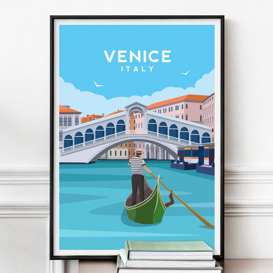 Venice, Italy Rialto Bridge Travel Print Typelab