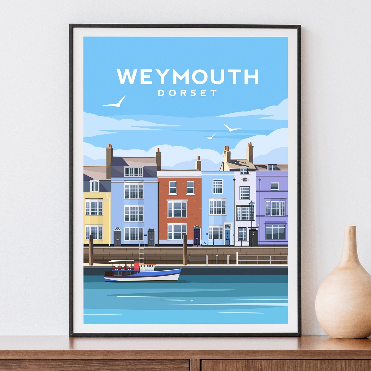 Weymouth Harbour Print | Dorset England Travel Wall Art