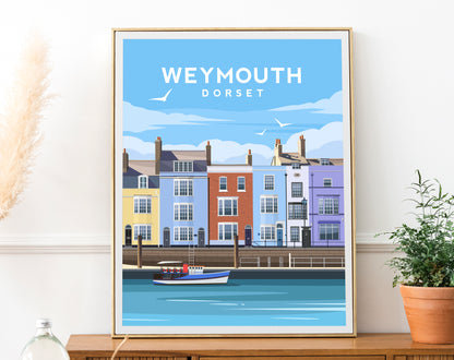 Weymouth Harbour Print | Dorset England Travel Wall Art