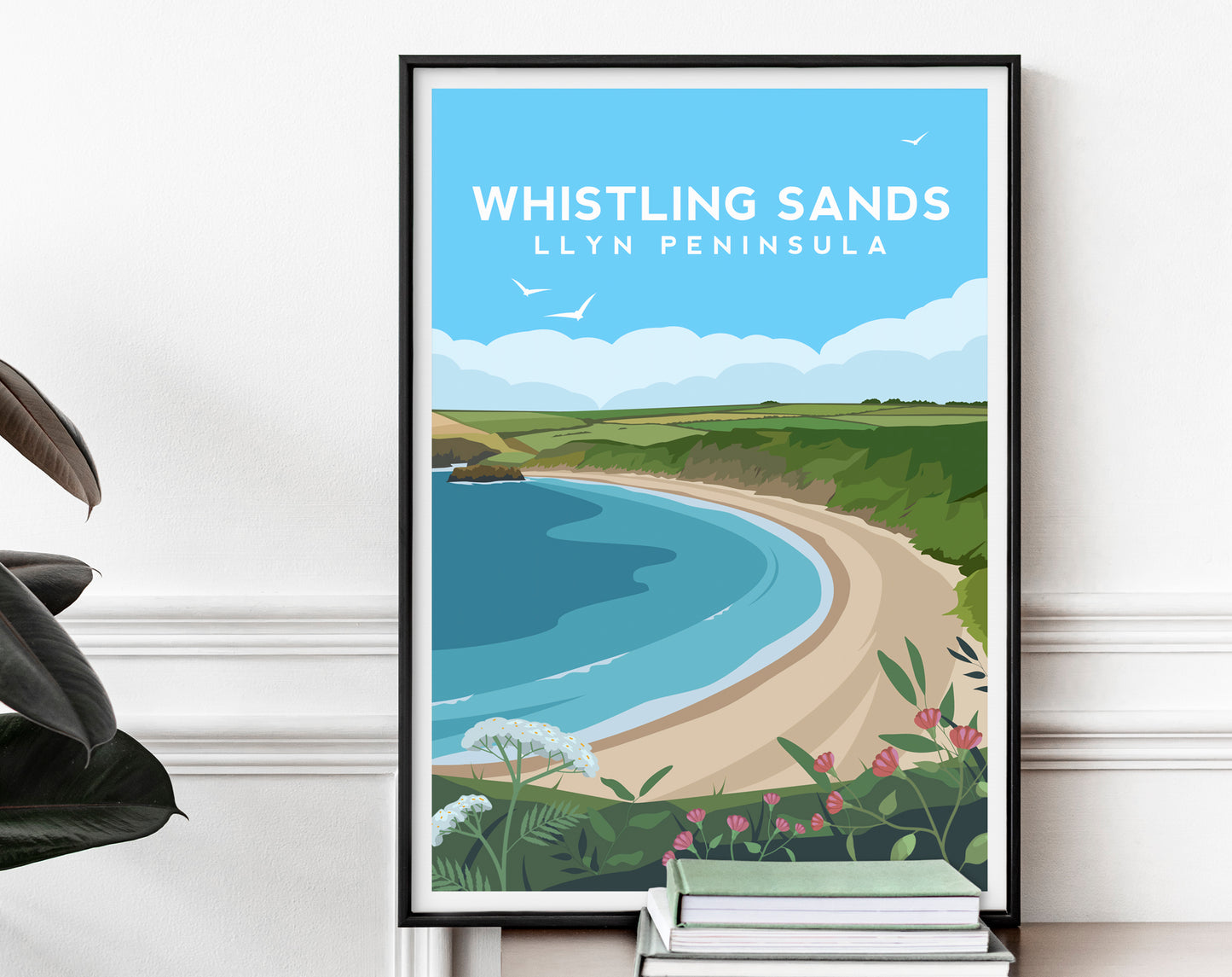 Porthor Whistling Sands Print - Wales Wall Art By Typelab