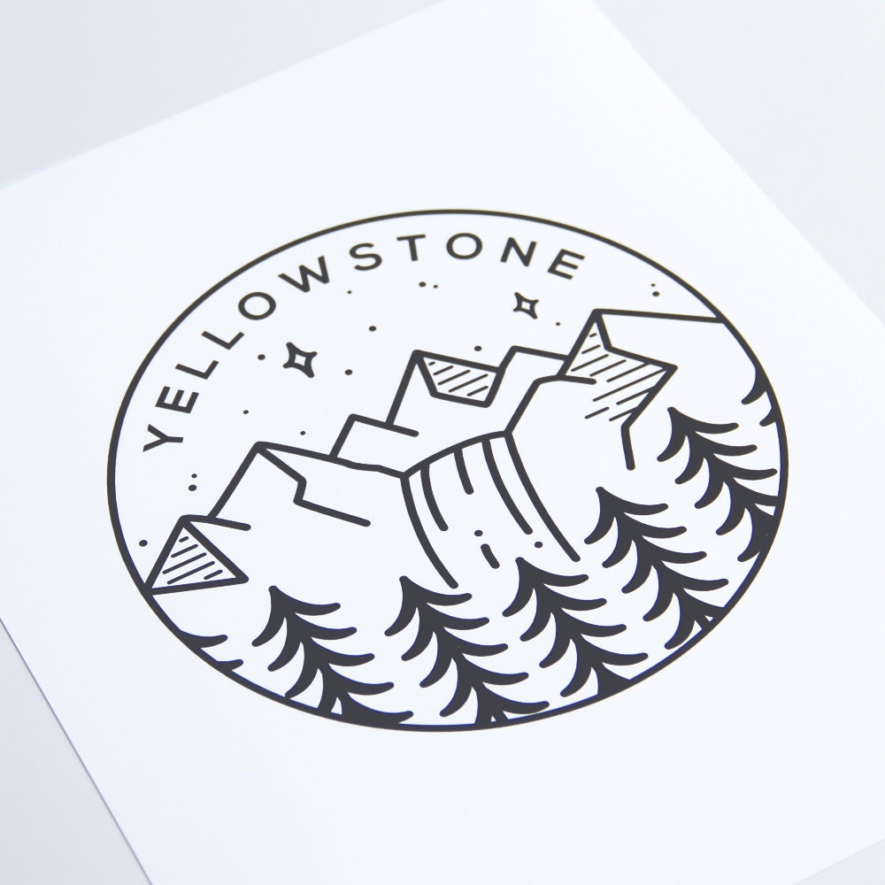 Yellowstone National Park Circle Emblem Print Typelab