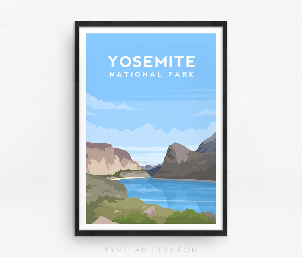 Yosemite National Park, California Travel Print Typelab