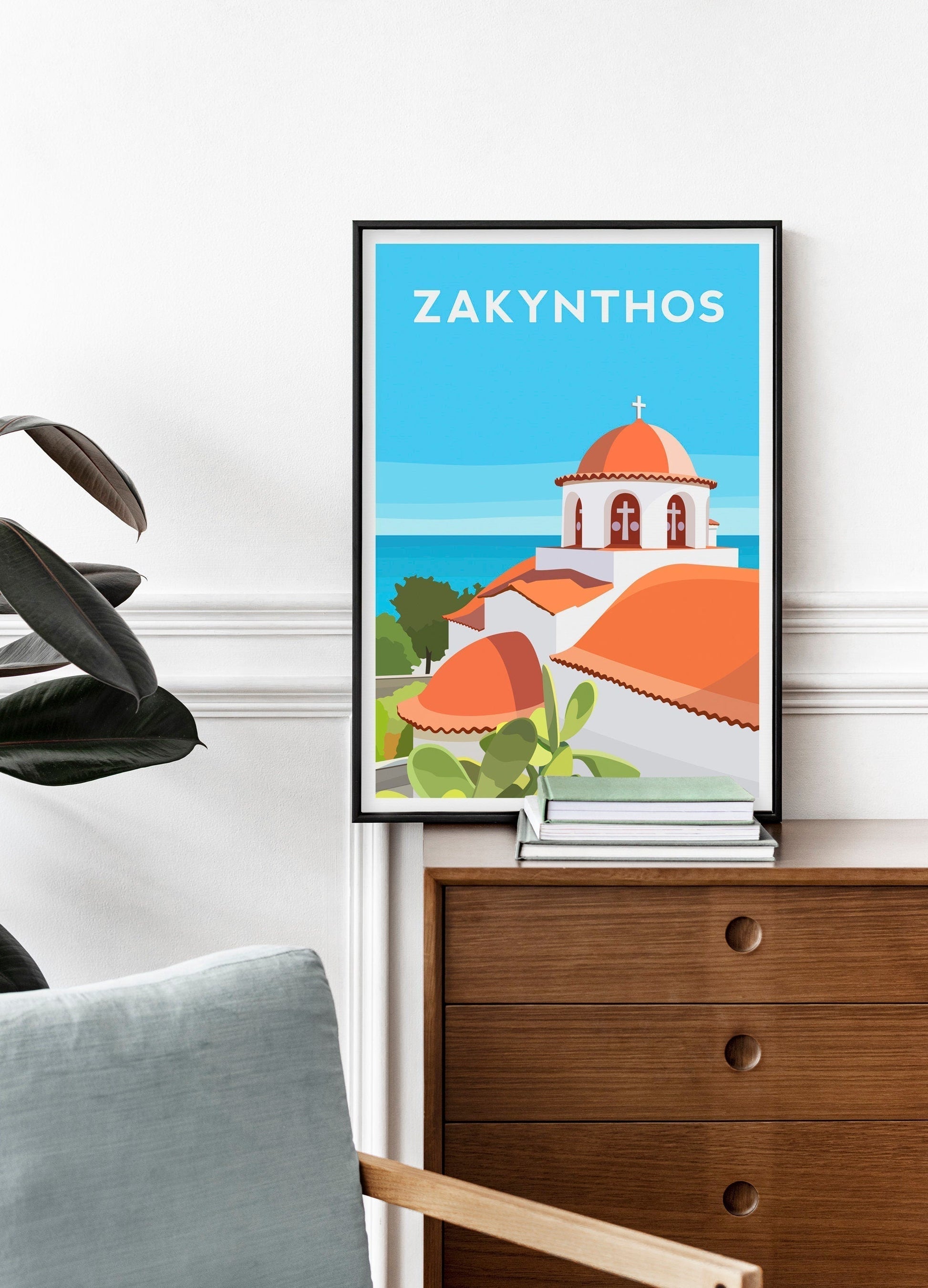 Zakynthos Print, Greece Travel Wall Art Typelab