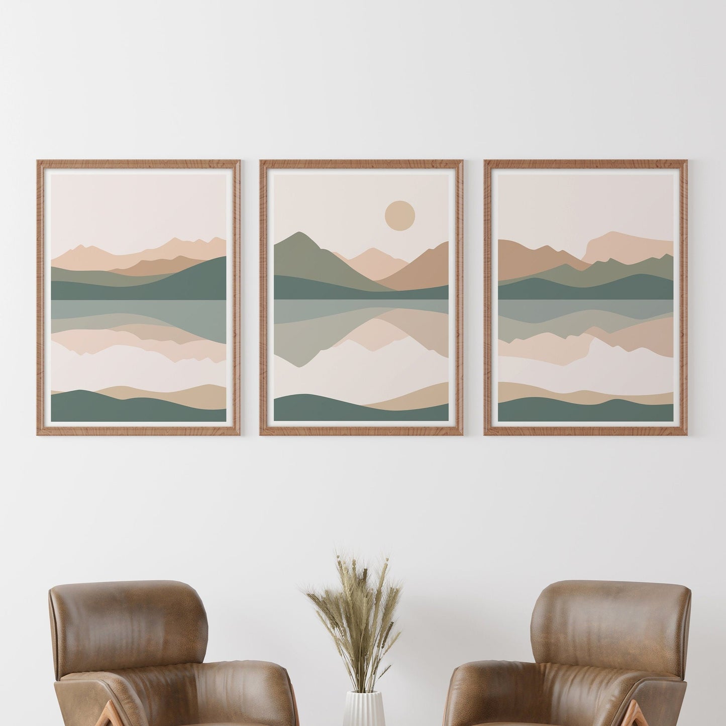 Set of 3 Abstract Mountain Prints | British Three Peaks Wall Art