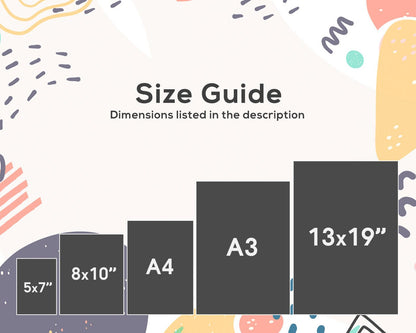 Size Chart For Typelab Art Prints